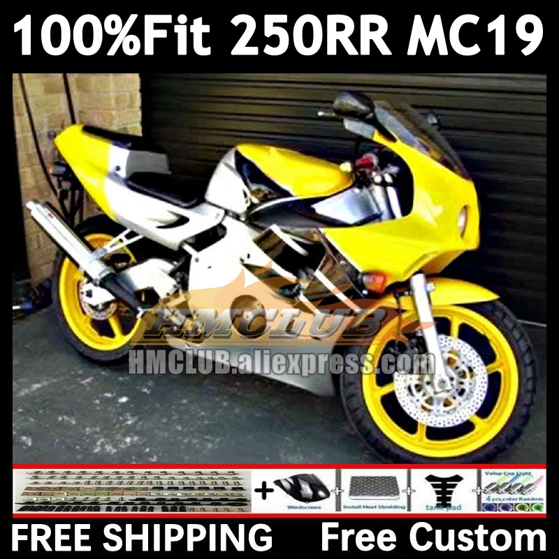 Injection Body For HONDA CBR 250RR 250R 250 RR CC 88 89 96No.38 CBR250 RR MC19 MC 19 CBR250RR 1988 1989 OEM hot yellow Fairing