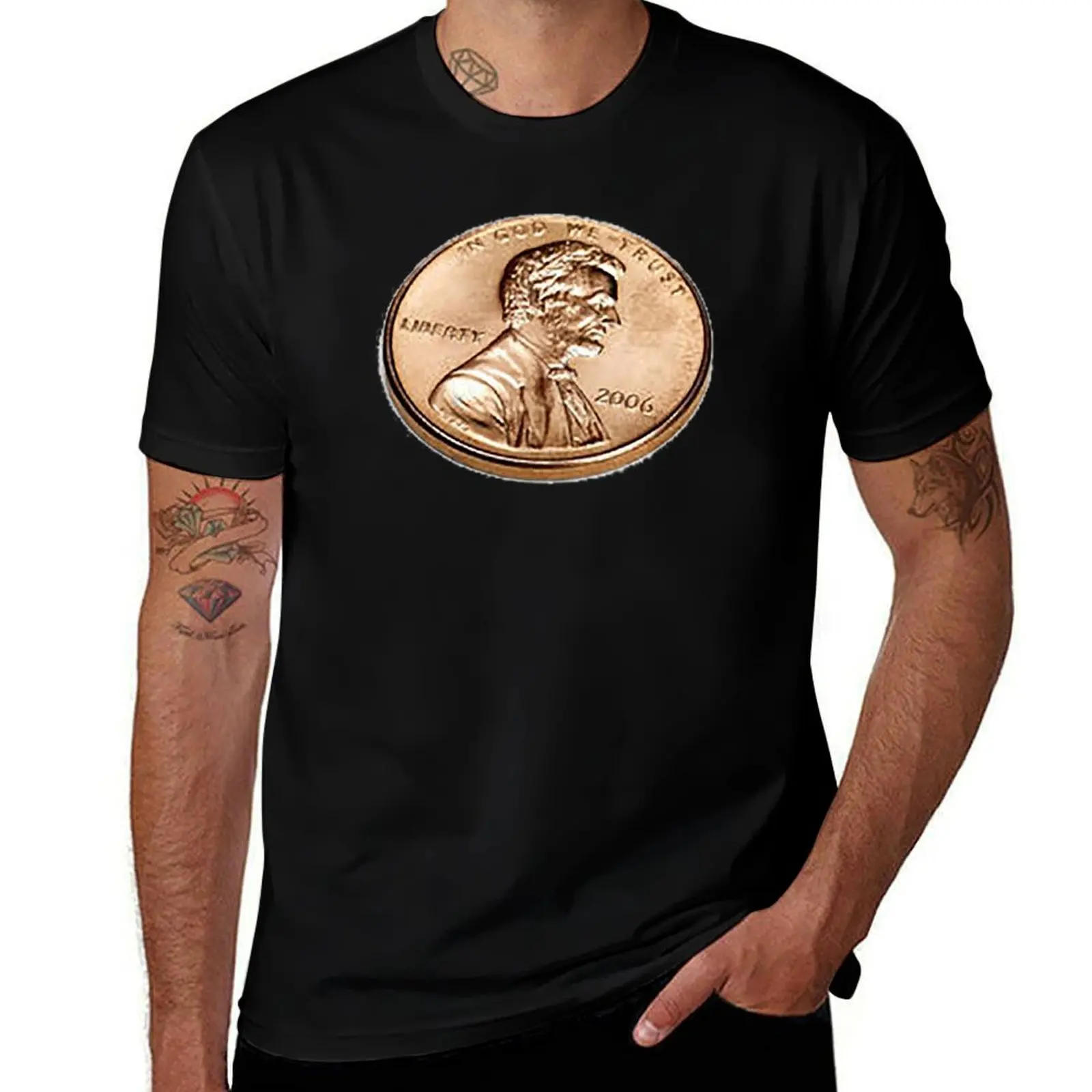 تي شيرت Penny Coin، Lincoln Penny، One Cent، Change، In God We Trust، US Mint، Abe Lincoln، Copper Penny