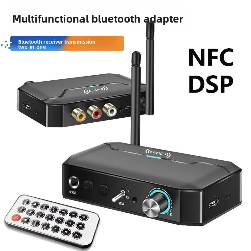 

T300 Bluetooth 5.3 NFC Audio Transmitter Receiver 3.5mm AUX/RCA/USB/TF/Coaxial Microphone Karaoke Wireless Adapter Stereo HiFi