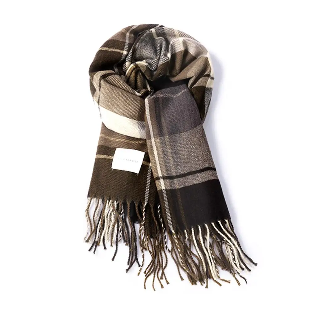 New Winter Scarf British Scottish Plaid Long Scarf Style Scarf Versatile High-end Scarf French Paired Coat Fashion And With O6k4