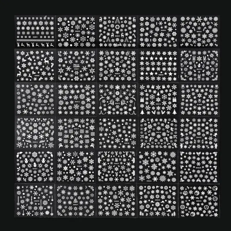 INS invierno copo de nieve Navidad Nail Art pegatina 3D relieve adhesivo decoración de uñas pegatina encanto de uñas calcomanías de manicura