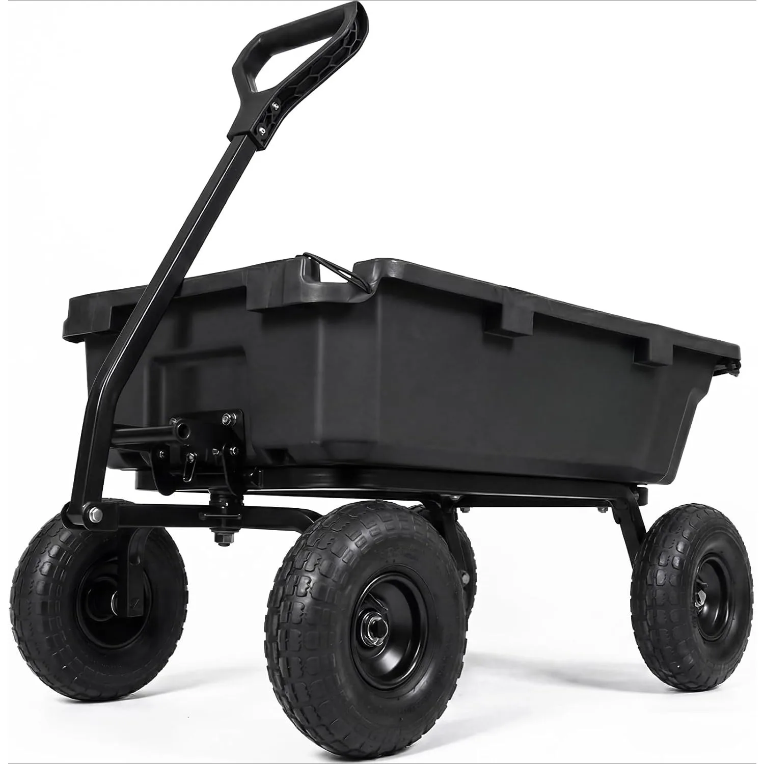 900 lbs Poly Garden Dump Cart, 5 Cu.Ft Wheelbarrow Cart with 10