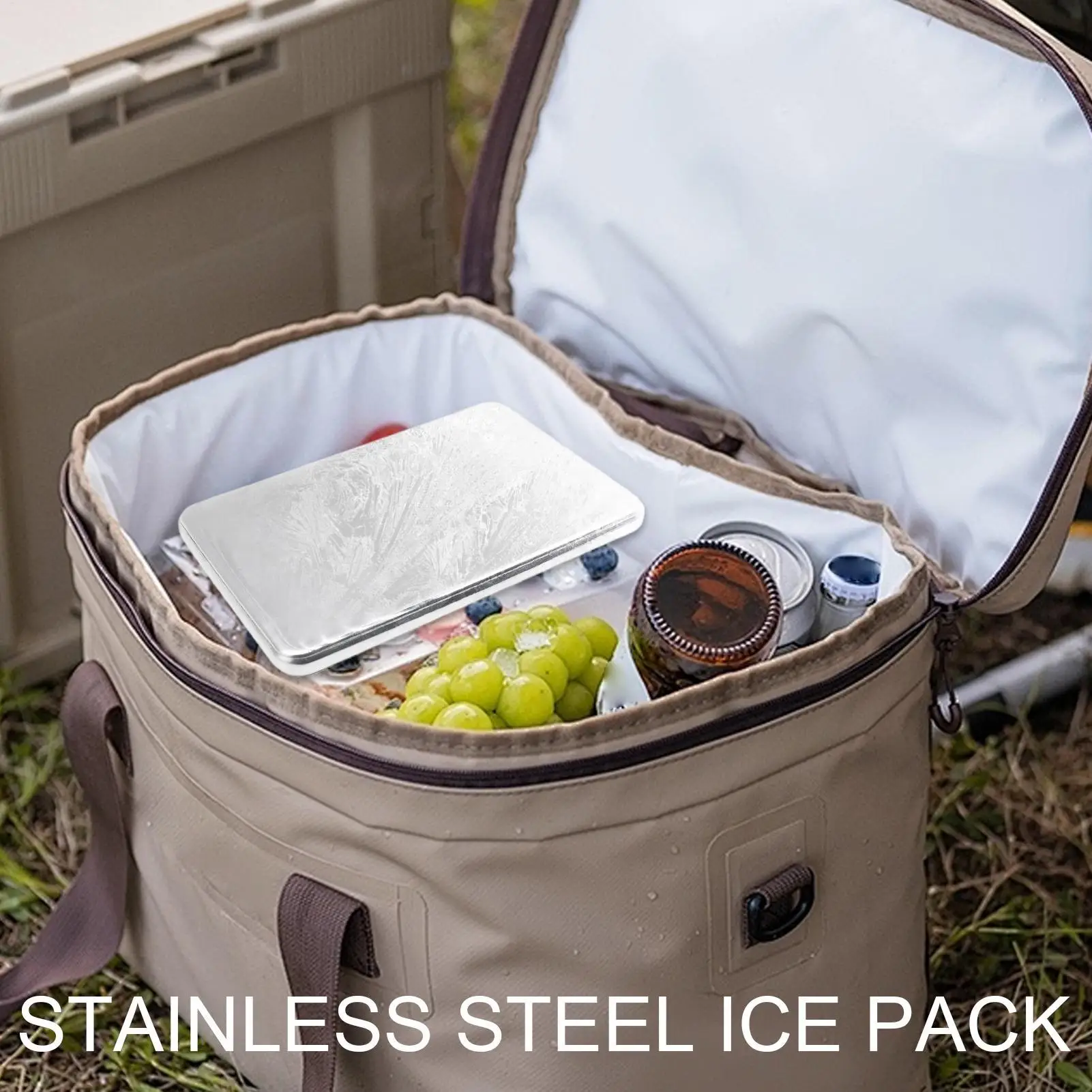 Lunch Boxes Ice Packs Reusable Quick Freeze Packs Stainless Steel for Picnics Cooler Lunch Bags Long Lasting Cooling Ice Packs