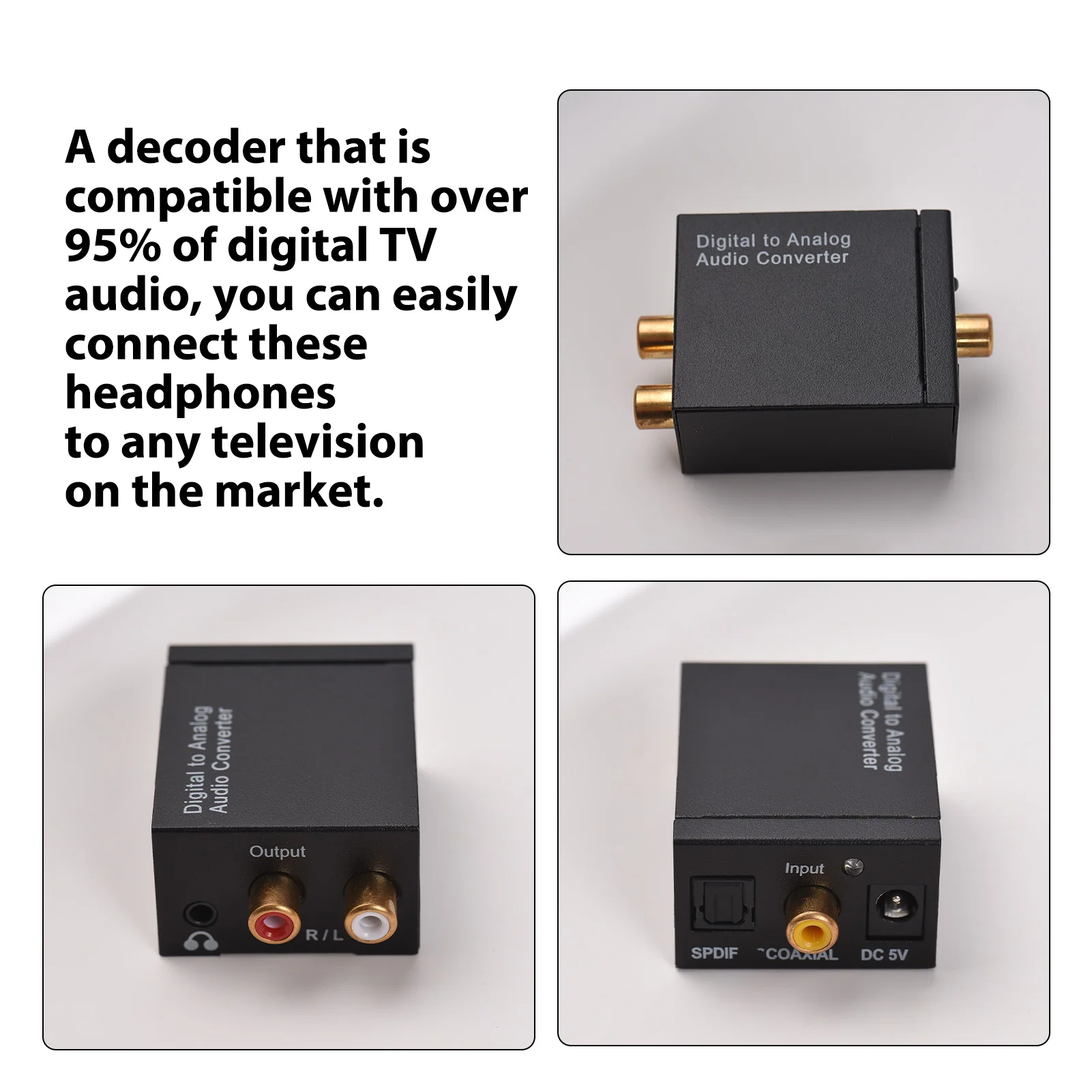 Fones de ouvido sem fio para assistir tv com transmissor e decodificador 5 em 1 tv sobre a orelha fone de ouvido 98 pés acessórios de instrumento de alcance sem fio