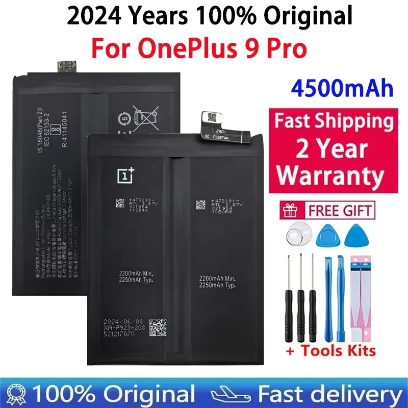 2024 Years BLP827 4500mAh 1+ Original Battery For OnePlus 9 Pro One Plus 9Pro High Quality Phone Bateria Batteries Fast Shipping