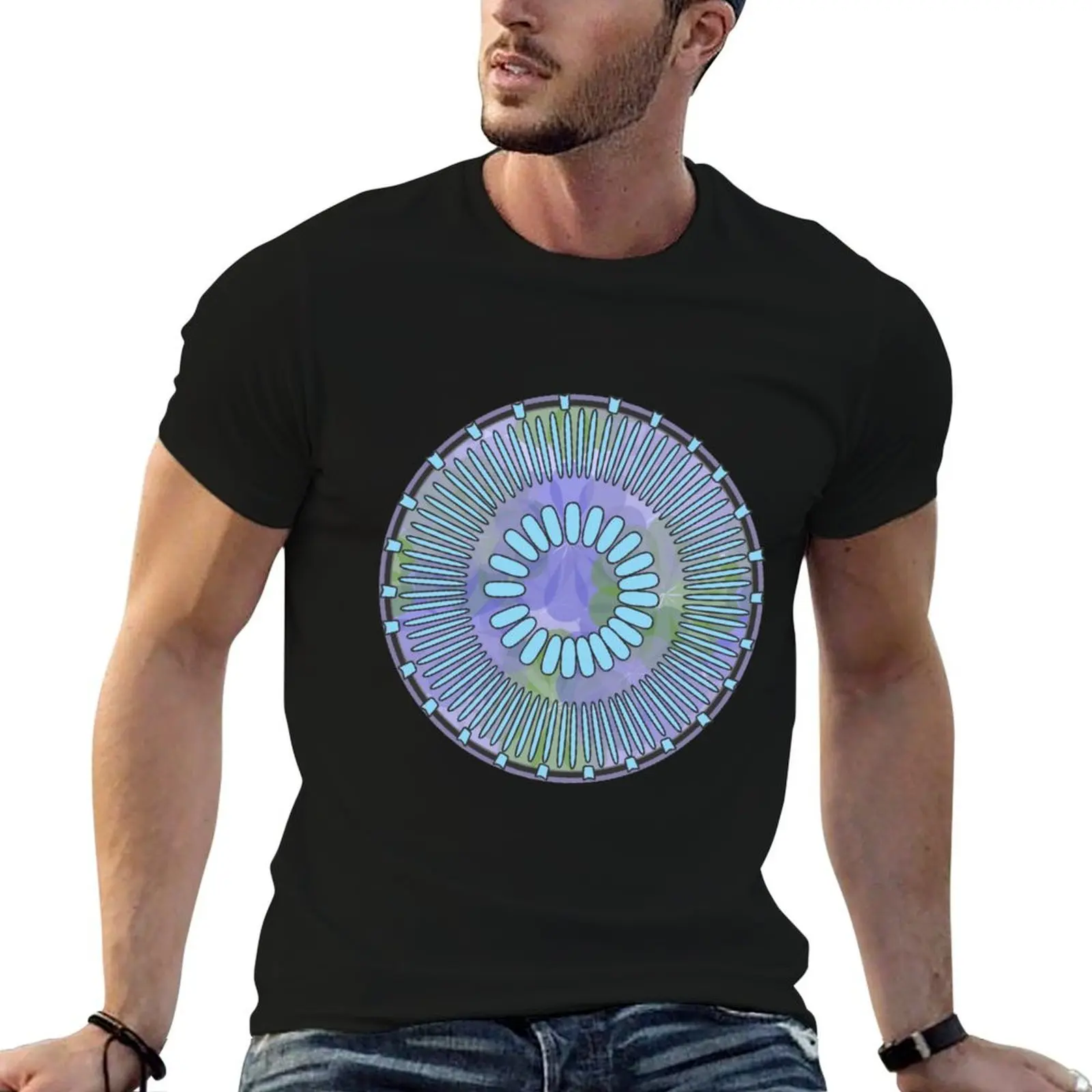 Diatom - Discostella asterocostata (artwork) T-Shirt blue archive vintage graphic tee mens vintage t shirts