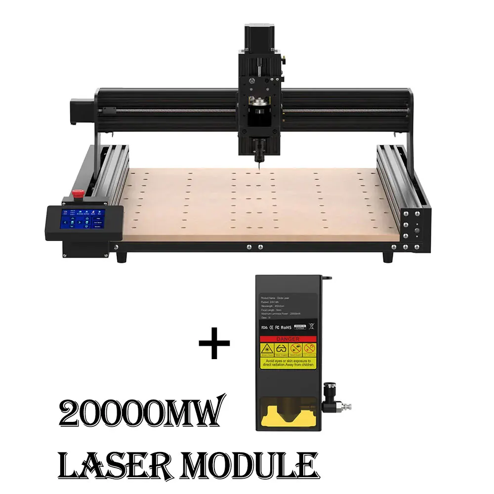 TwoTrees-Fresadora CNC, Todo O Quadro De Alumínio, Gravador A Laser, CNC Router para MDF, PVC, Epóxi, Madeira, Metal, Escultura, Corte, TTC450