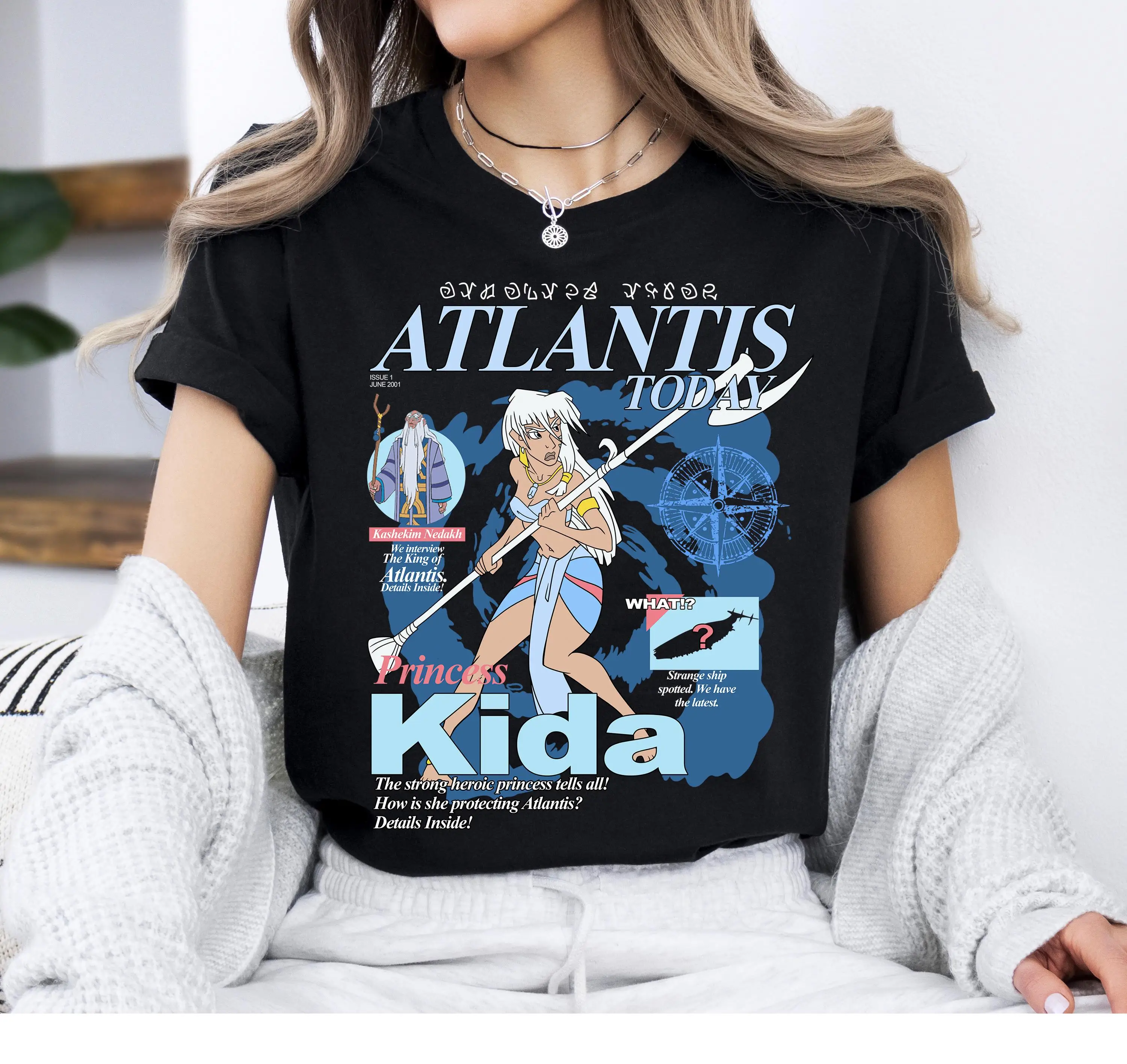 تي شيرت ديزني أتلانتس: The Lost Empire Princess Qida العصري، ملابس عائلة ديزني بارك، تي شيرت عطلة ديزني