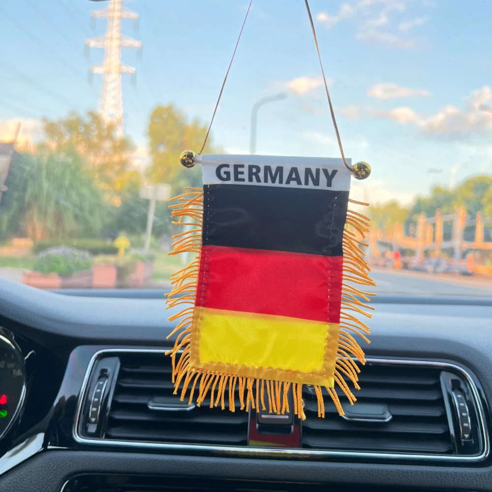 10x14cm decoración de ventana de coche poliéster Italia Países Bajos Alemania banderín colgante banderas de deu mini banderín alemán