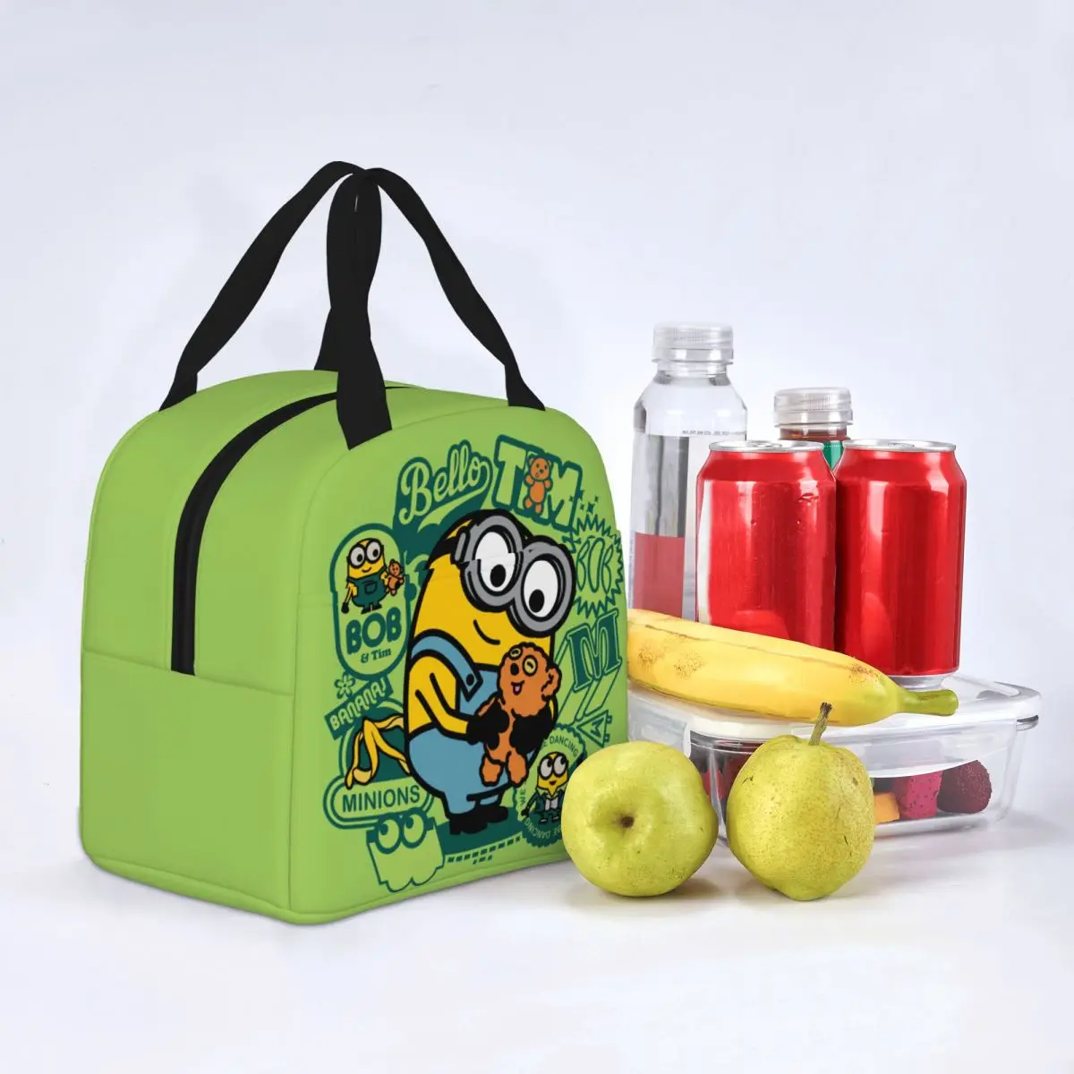 Minions The Rise Of Gru Insulated Lunch Bags borsa termica contenitore per pasti Bob Travel Tote Lunch Box a tenuta stagna Bento Pouch Picnic