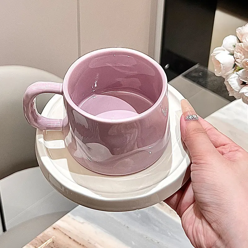 European Style Fine Porcelain Coffee Cup 300ml Afternoon Tea Dessert Tea Cup Couple Mug Gift Office Water Mug Home Decoration