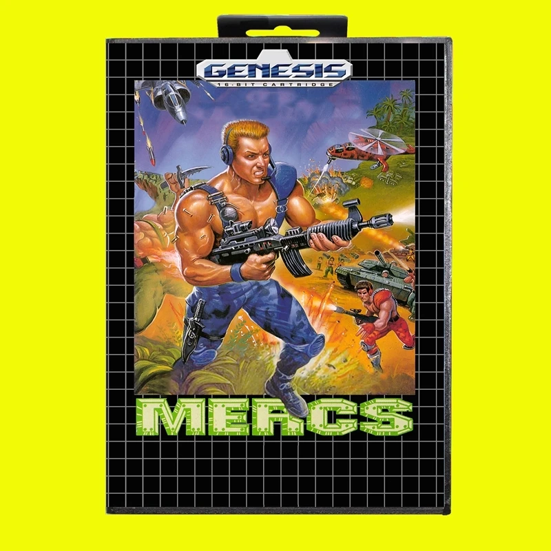 Mercs MD Game Card 16 Bit with US Box for Sega Megadrive Genesis Video Game Console Cartridge