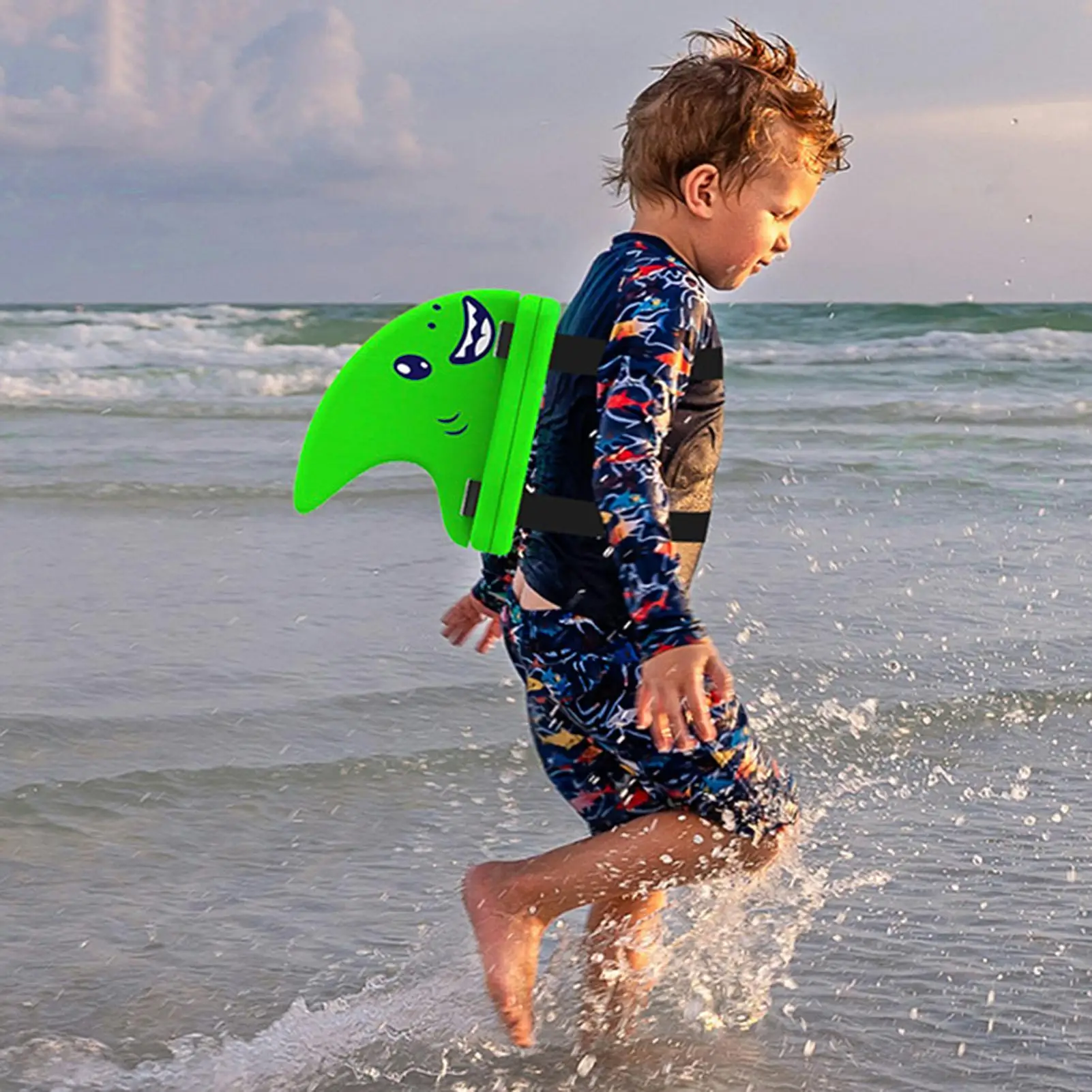 1pc Children's Back Float Kid's Shark Fin Back Float Board Color Auxiliary Float Board For Swimming Pools Beginner Kickboard view 2