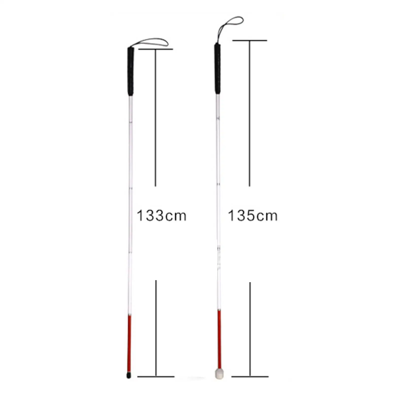 Lightweight Folding Blind Cane Adjustable Telescopic Guide Stick for Elderly Outdoor Walking and Hiking