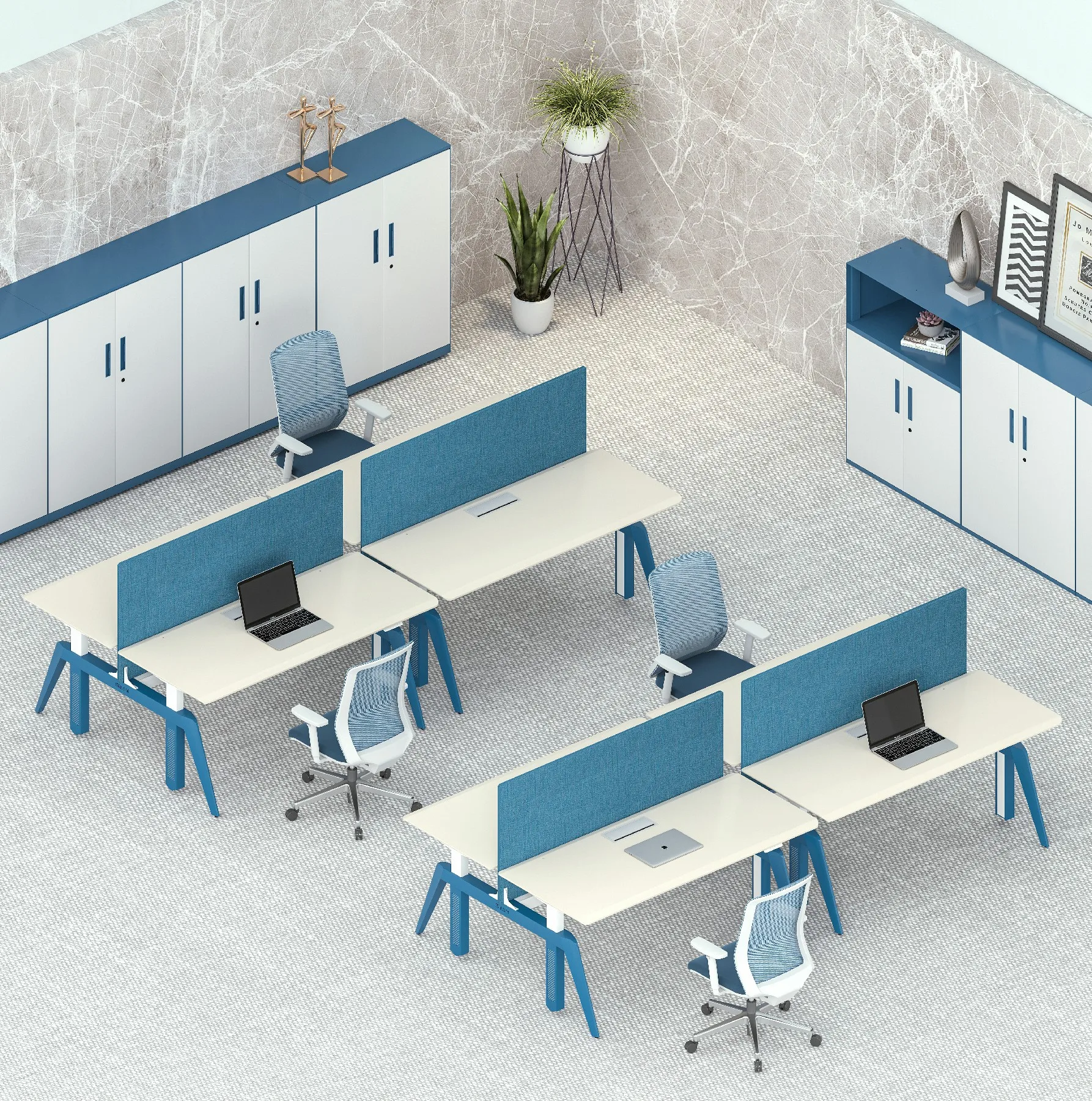 Luxury Ergonomic Standing Desk, Adjustable Height Workstation, Staff Office Table with Cubicle, Workshop Work Bench