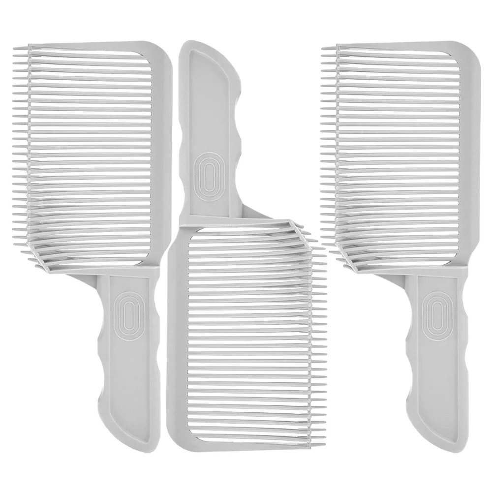 3 Pcs Comb Men's Blend Friend Fade Hair Cutting Massage Combs Tool Barber Brush Light Grey Flat Top Blending Travel