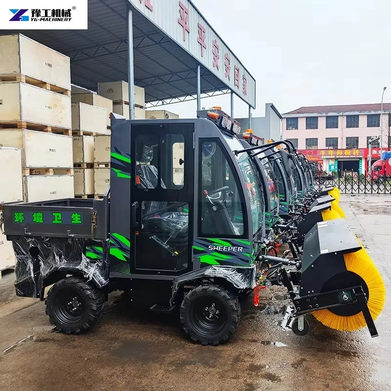 High Cost-performance Glass Door Snow Sweeper  Four-wheel Drive Road Cleaning and Snow Removal Equipment