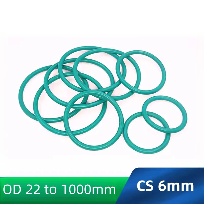 

Custom FKM O-rings CS 6mm Fluoroelastomer Gasket Chemicals Oils High-temperature Corrosion Resistance Green