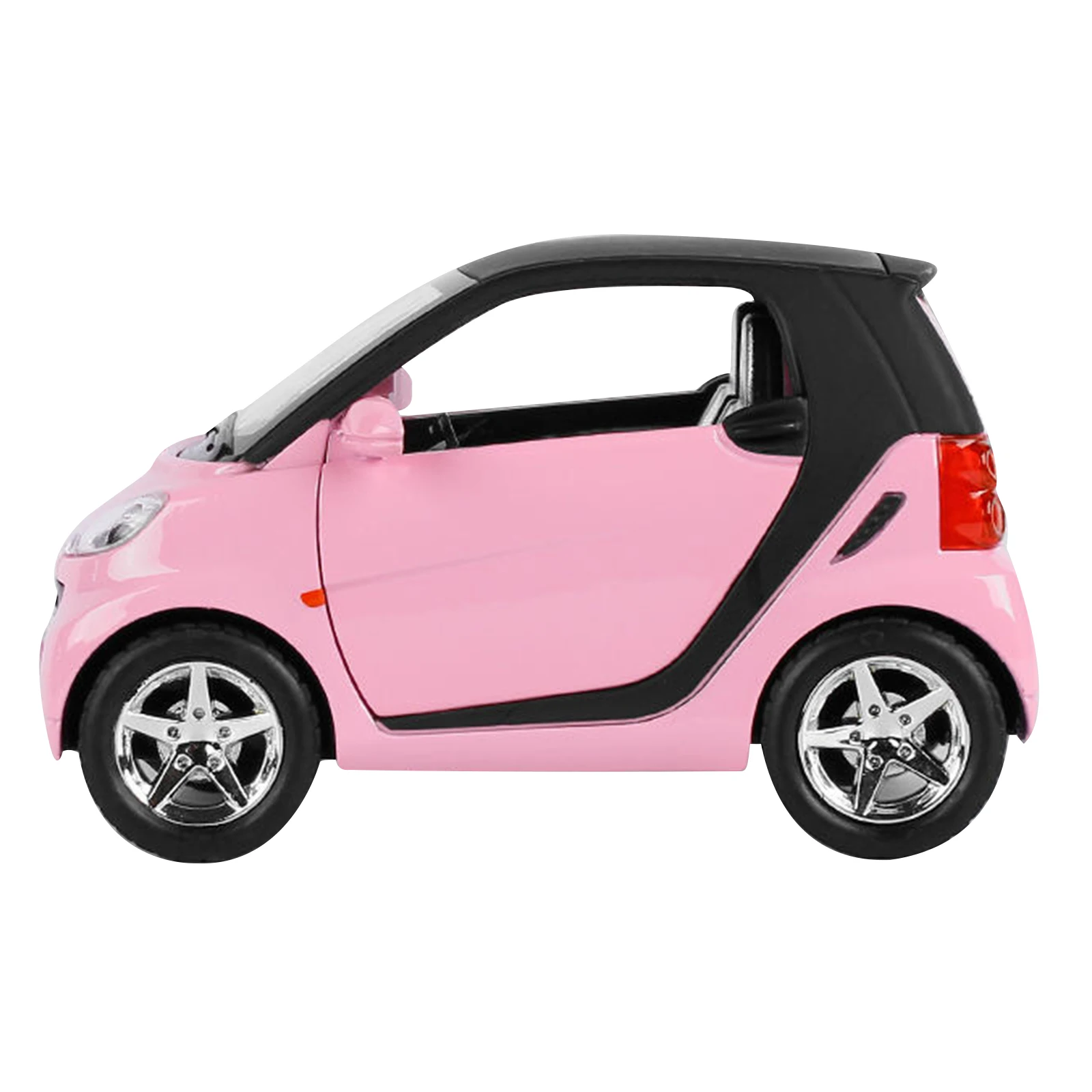 Rosa puxar para trás carro diecast modelo de carro brinquedo colecionável para 1/32 escala smart fortwo aniversário natal presente ano novo