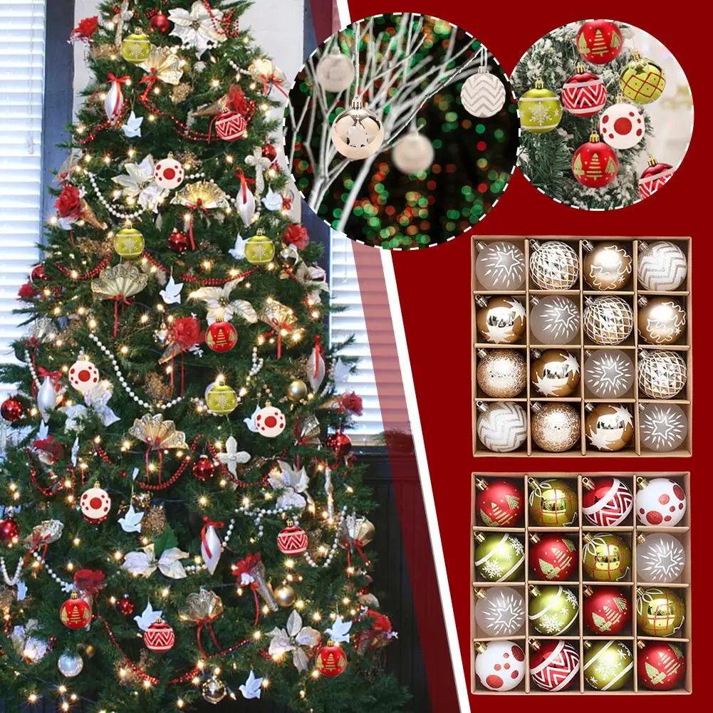 16 Champagne Gold And White Christmas Balls Christmas Decorations Christmas Tree Decorations Home Party Pendants Ball J9f1