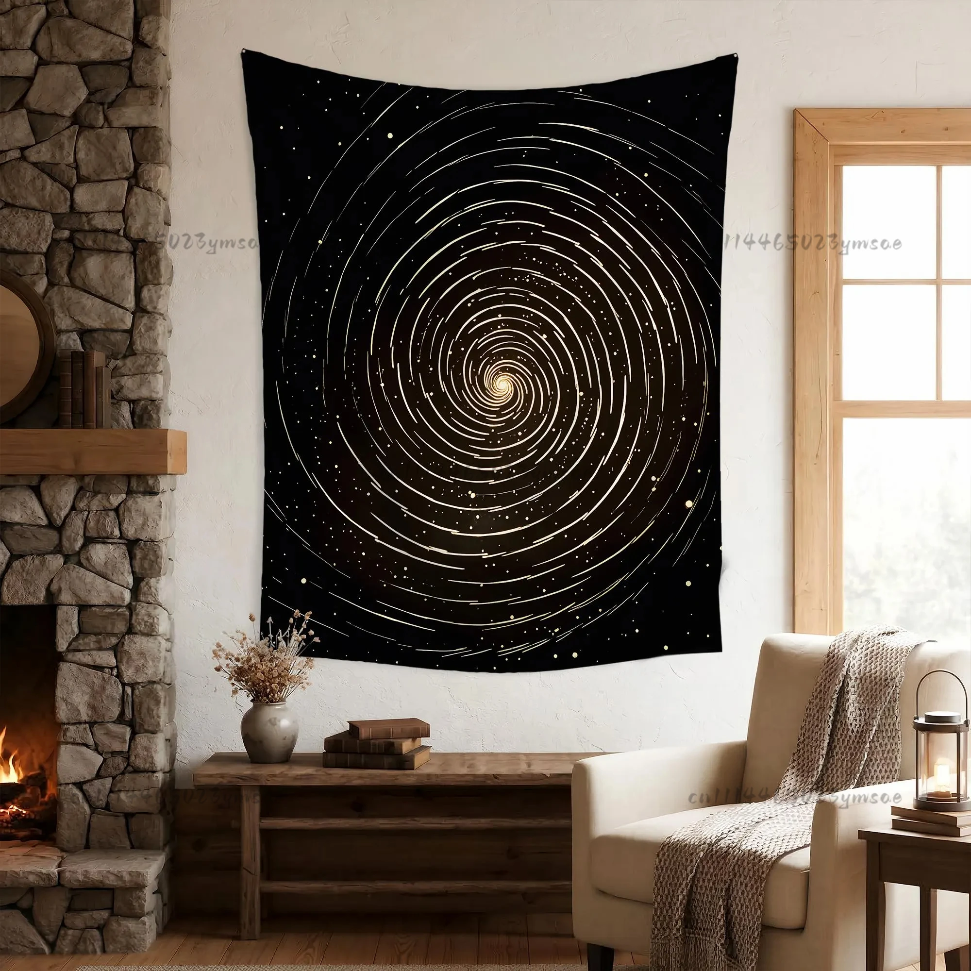 Personalized Cosmic Vortex Tapestry Spiral Star Trails Wall Hanging Flag Backdrop Cloth Modern Art Wall Decor Living Room Decor