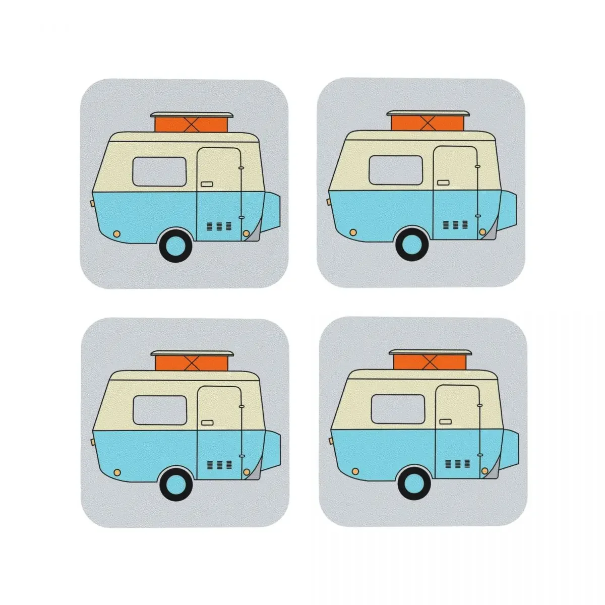 Little Blue One Coasters Coffee Mats Set of 4 Placemats Cup Tableware Decoration & Accessories Pads for Home Kitchen Dining Bar