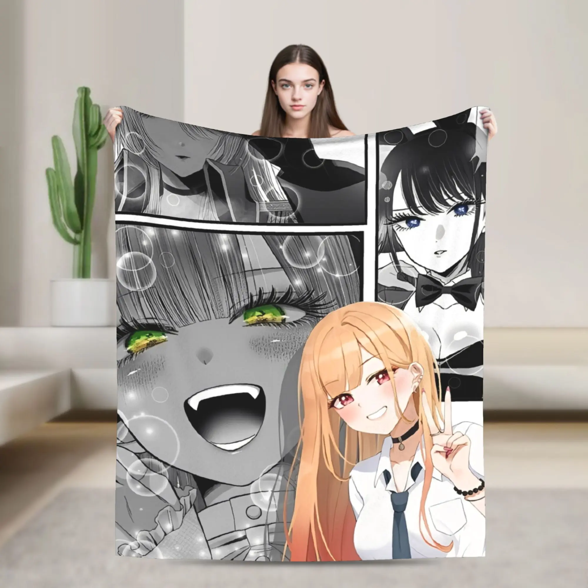 

Супермягкое японское аниме Марин Китагава, легкое фланелевое одеяло премиум-класса, нечеткие плюшевые одеяла, всесезонное использование