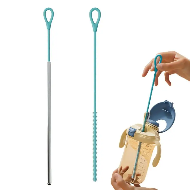 

Straw Brushes Long Handle Water Bottle Straw Cleaner Brushes Reusable Long Handle Cleaning Tool 6mm 9mm Non-Slip Pipe Washer For