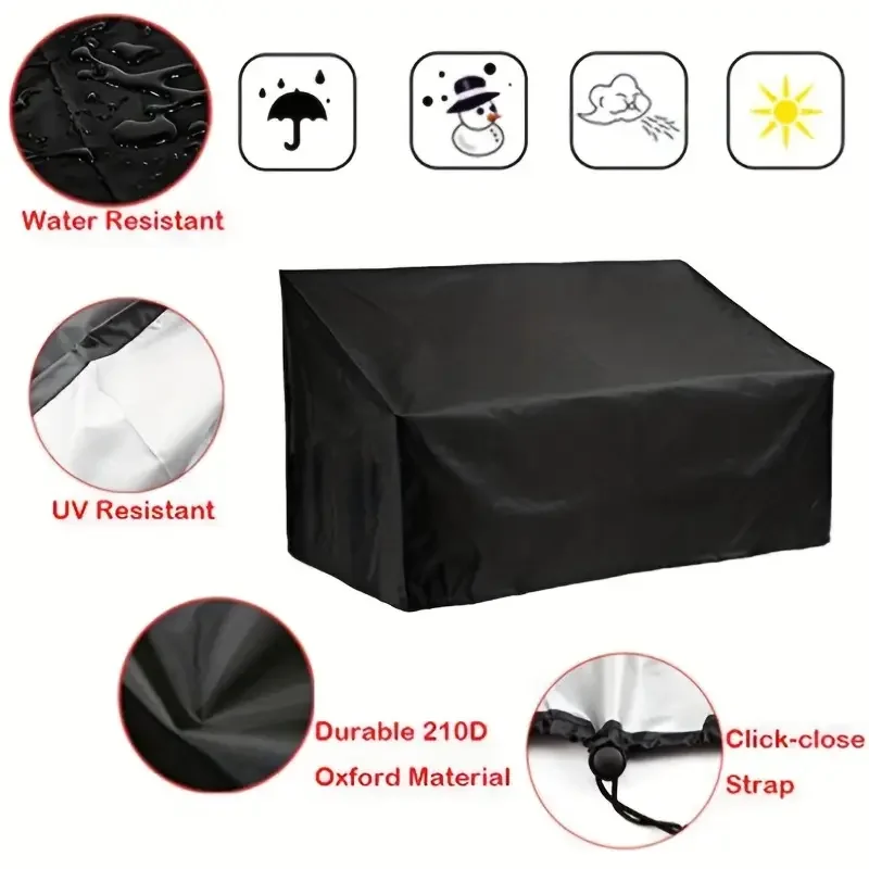 Waterproof Nylon Outdoor Chair Cover, UV-Resistant Polyester Fabric, Dust-Proof Protective Loveseat Cover