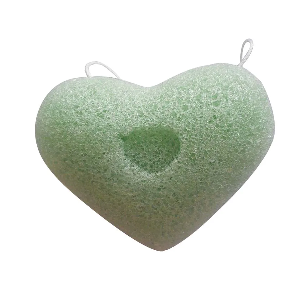 

5 шт., губка для лица Loving Heart, губка для очищения кожи, массажные инструменты для тела ((черный, бежевый, светло-зеленый, зеленое сердце каждый и