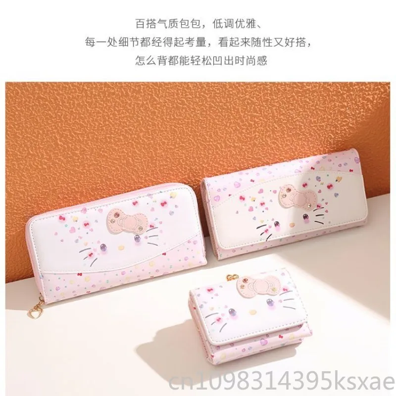  Hello Kitty Wallet for Women PU Leather Portable Waterproof Coin Purse Top Quality Luxury Designer Handbag Fashion Trend