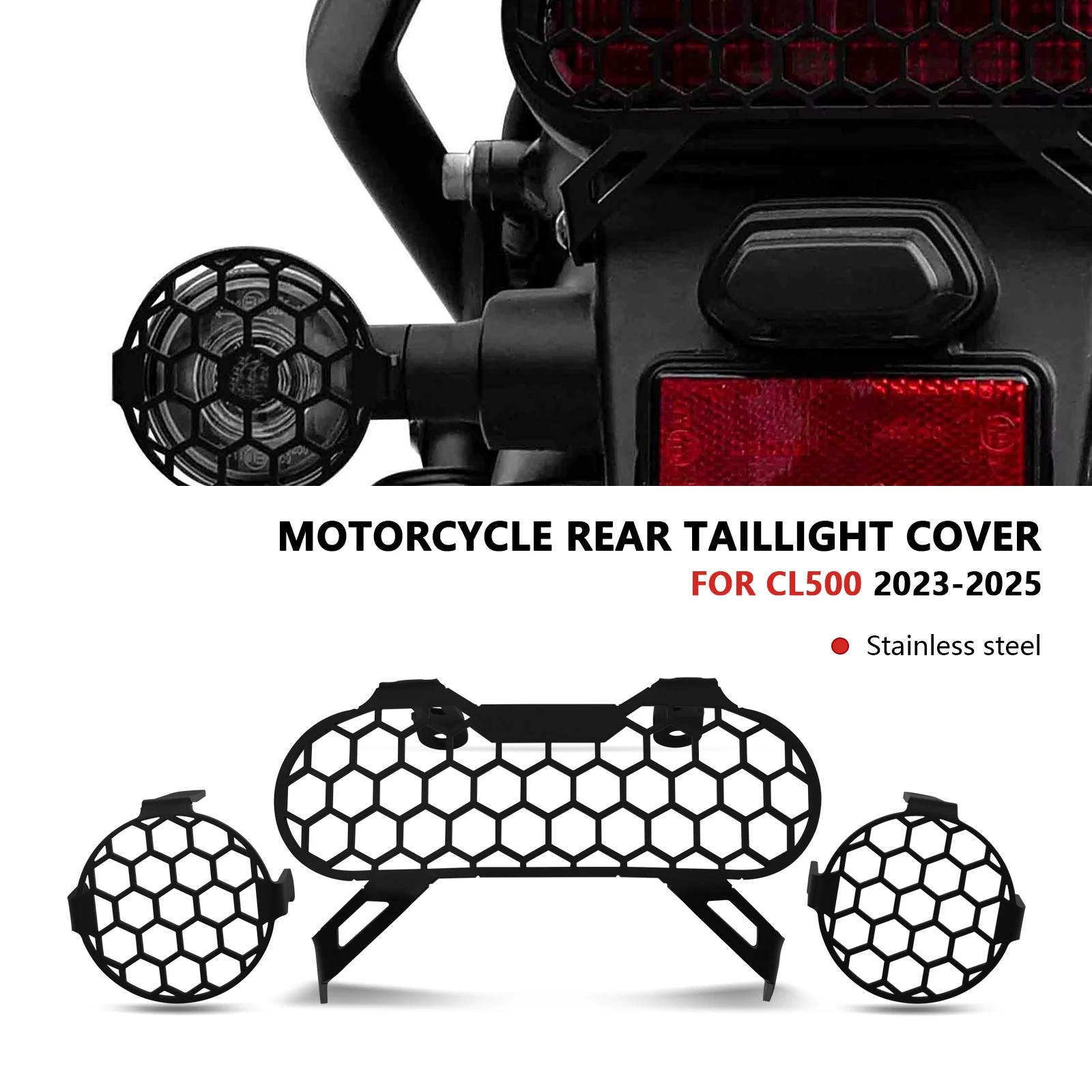

For CL500 2023 2024 2025 CL 500 motorcycle accessories turn signal tail light guard grille mesh tail light new accessories