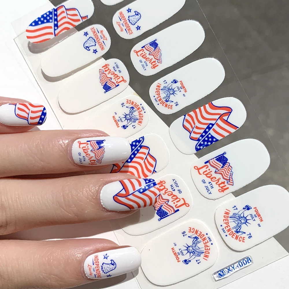 1pc American Independence Day Nail Stickers Sets  National Flag Elements Self Adhesive Stickers