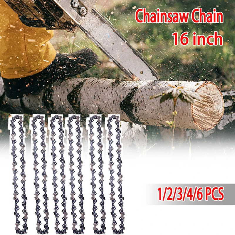 1/2/3/4/6Pcs 16 Inch Metal Chainsaw Chain 3/8