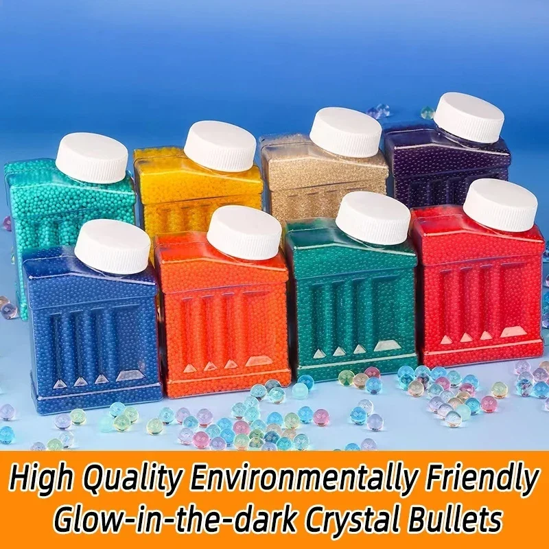 カラフルなクリスタルボール 小さな四角いボトル クリスタル弾丸 7-8MM 吸収ビーズ バブルビーズ