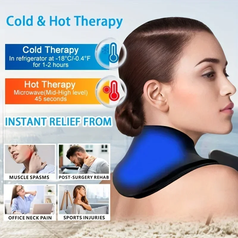 Reusable Gel Ice Pack for Neck Shoulders Neck Ice Pack Wrap Cold Compress Therapy for Pain Relief Cervical Surgery Recovery Pack