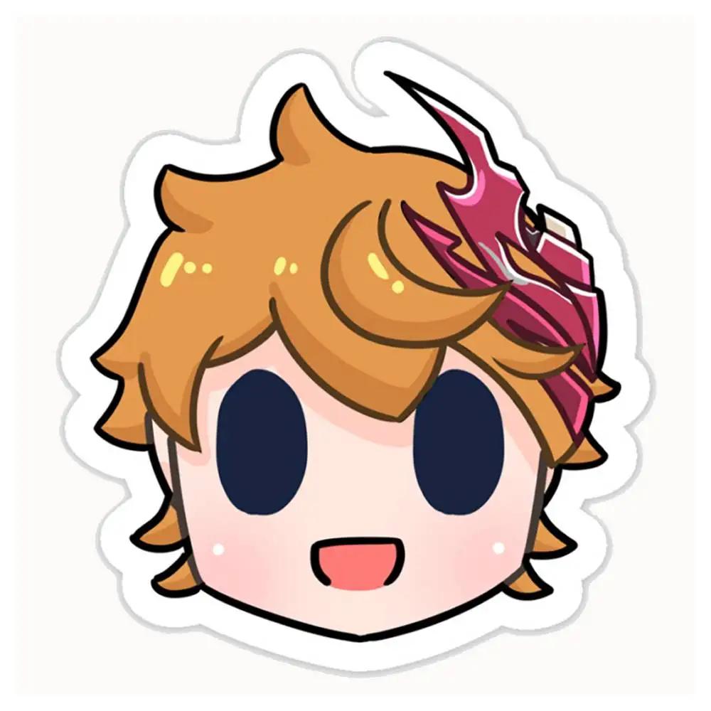 Genshin Impact Childe Tartaglia Chibi Head Waterproof Stickers For Decorating Car Windows Motorcycles And Computers.