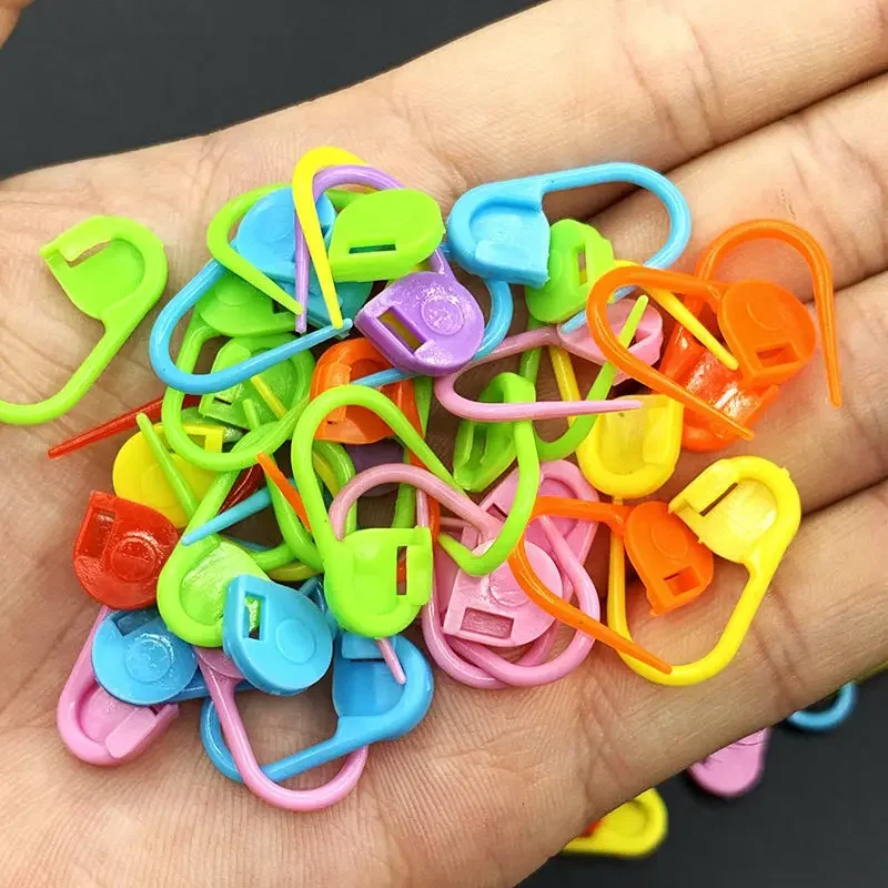 50/200pcs Colorful Plastic Knitting Tool Mini Resin Clip Pins Locking Stitch Markers Crochet Sewing Needle Clip Hook for Sweater