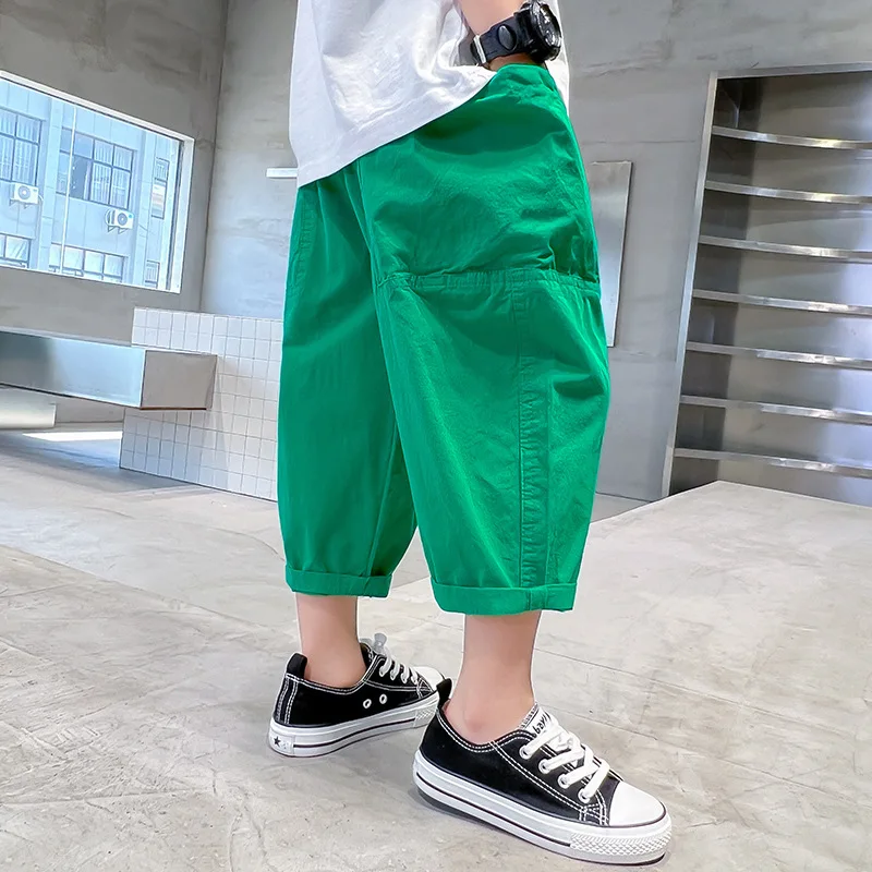 JUCPKID Korea Summer Junior Boy Shorts Teenager Boy Classic Casual Shorts Sweatpants Kid Boy Comfortable Breathable Solid Shorts