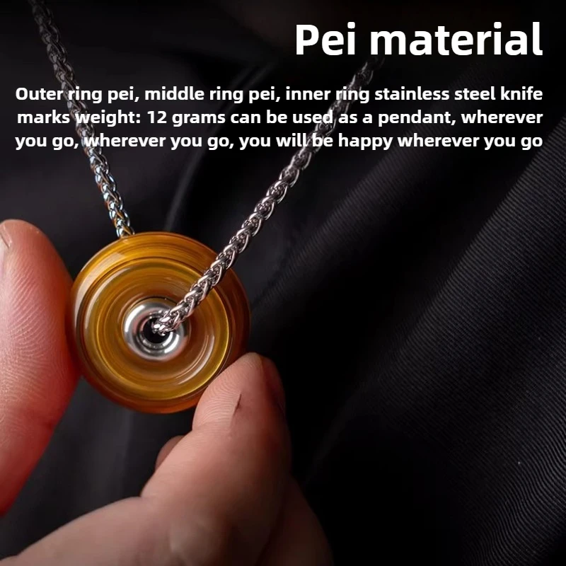 LZEDC ドーナツ型ペンダント付きスピニングフィジェットスピナー - ストレス解消デスクトップトイ