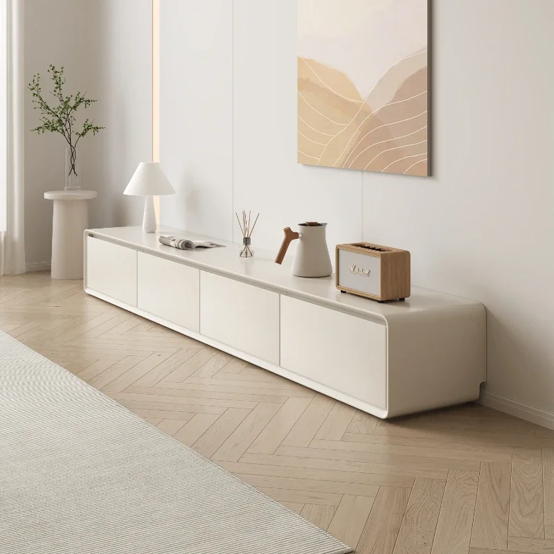 

Oil air TV cabinet floor-to-ceiling small apartment solid wood living room 2025 new coffee table TV cabinet combination