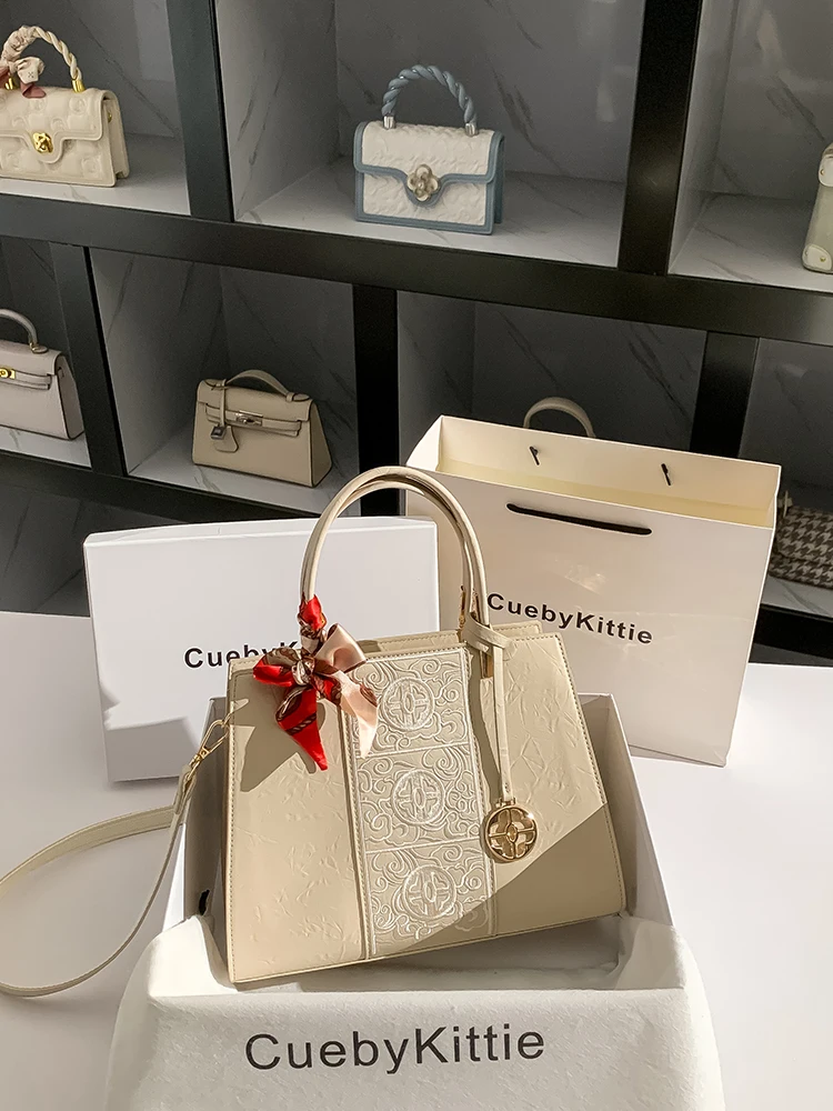cueby-kittie-embroidered-handbag-women's-single-shoulder-commuter-satchel-crossbody-bag-stylish-hard-leather-purse