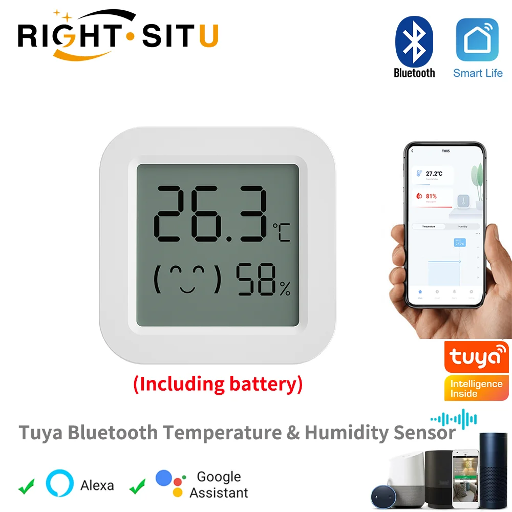 Tuya Temperatur Feuchtigkeit Sensor Mini LCD Digital Display Kompatibel mit Bluetooth APP Fernbedienung Thermometer Hygrometer