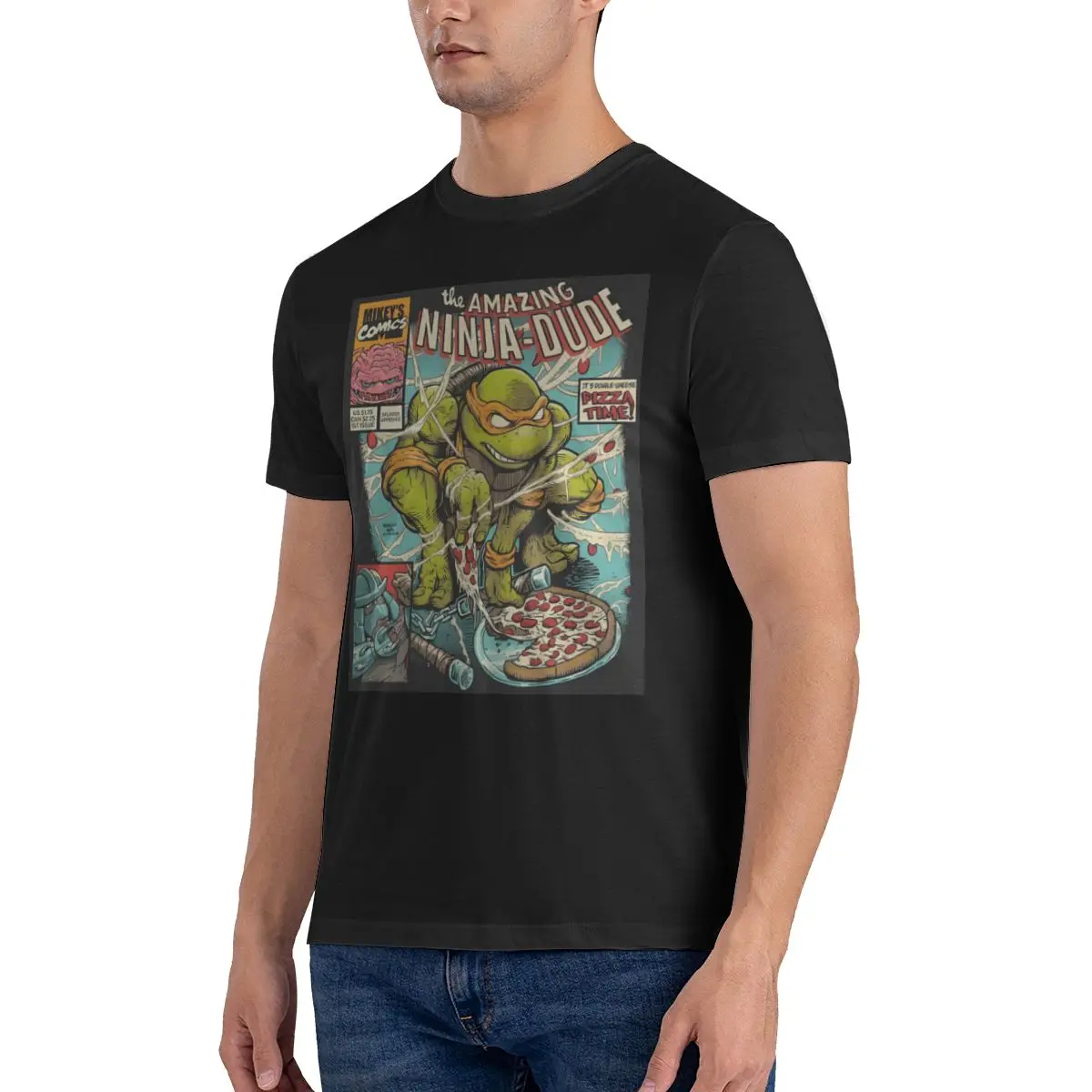 Funny Ninja Turtle Men's Printed T-Shirt Unisex T shirtAnime - view 4