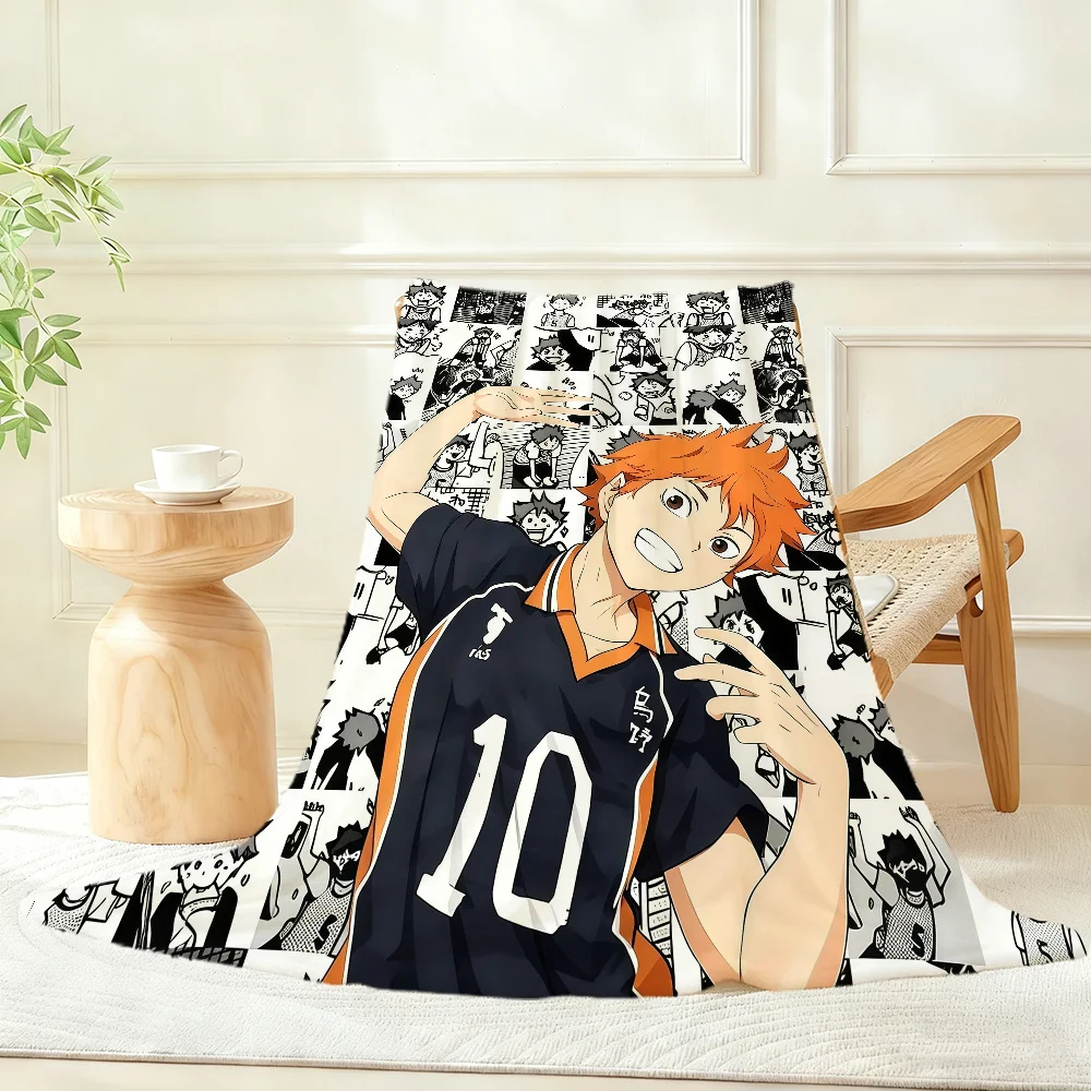 H-Haikyu-U Cute Chibi Blanket Throw Super Cosy Plush Living Room Sofa Couch Childish Birthday Gifts