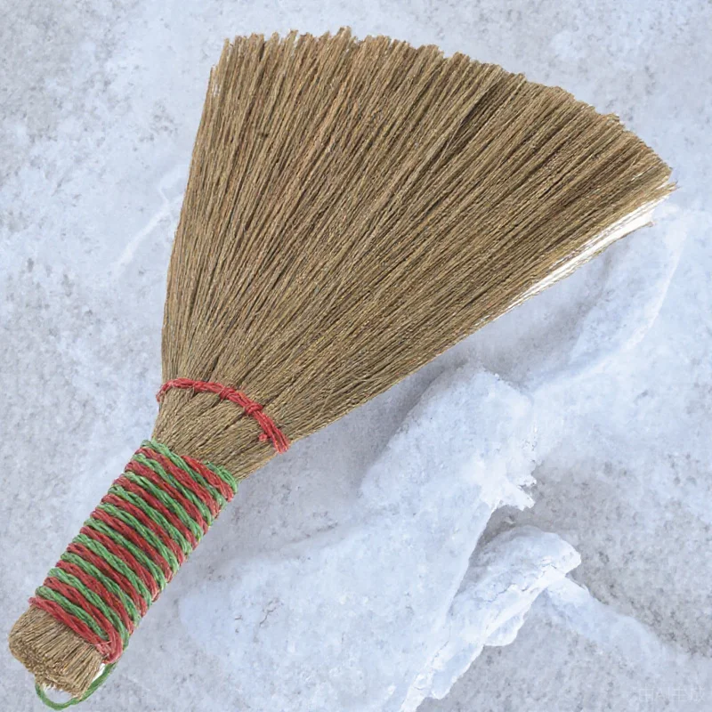 Escoba de paja de miscanto tejida a mano, Natural para limpieza interior del hogar, barrido de suelos, eliminación de polvo de muebles