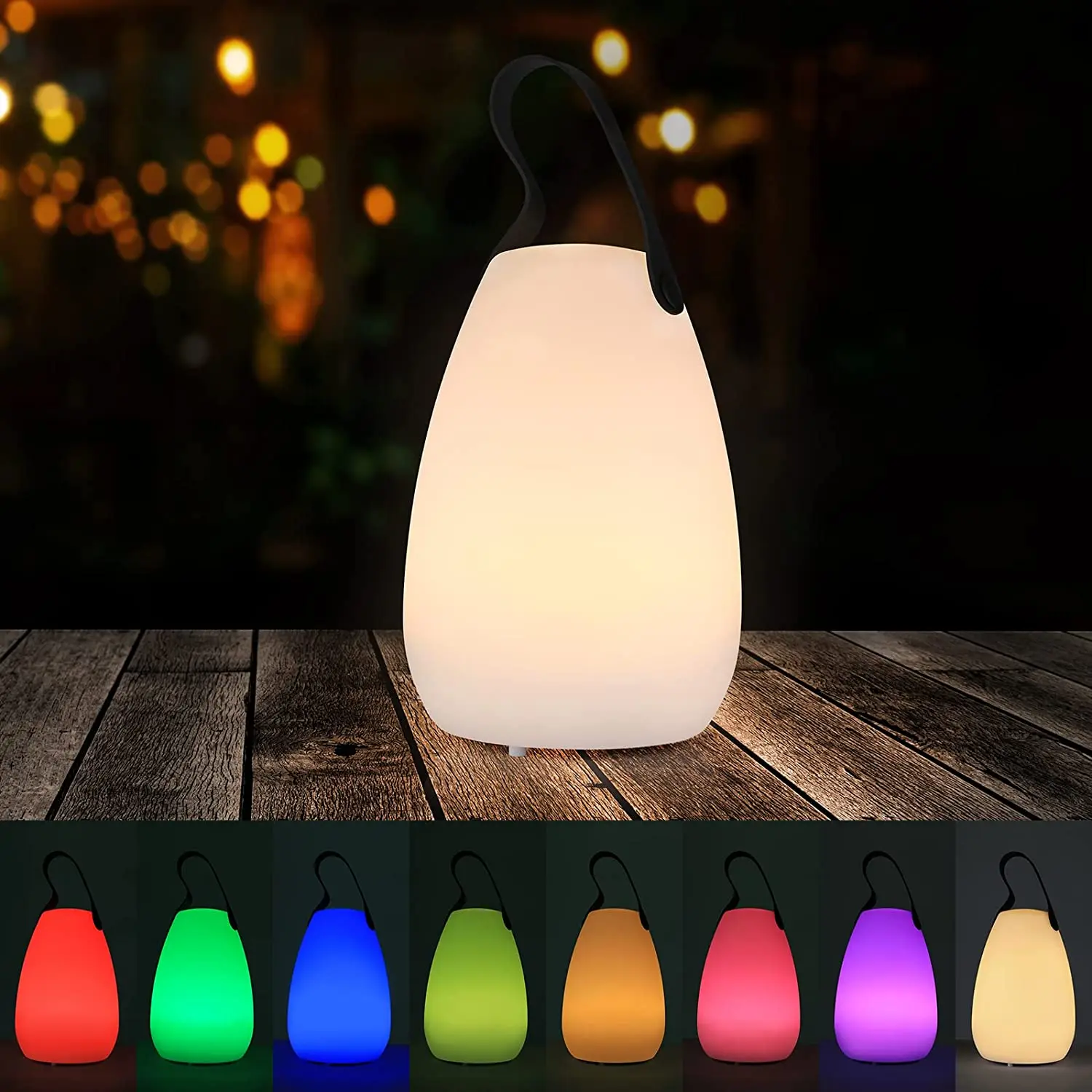 

Outdoor Waterproof Cordless Table Lamp Smart Remote Control RGB LED Camping Lamp Usb Charging Portable Lamp Room Decoration