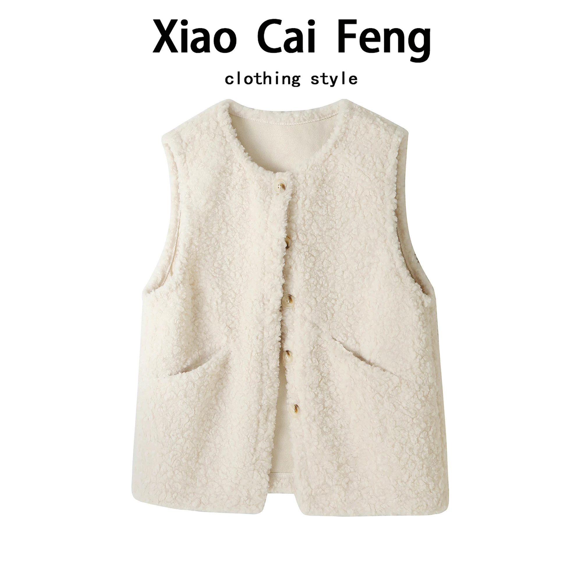 ラムファーベスト レディース 秋冬 暖かいアウター トレンド ショルダーパッド ジャケット コート 通勤 スタイリッシュ ラウンドネック ロング丈...