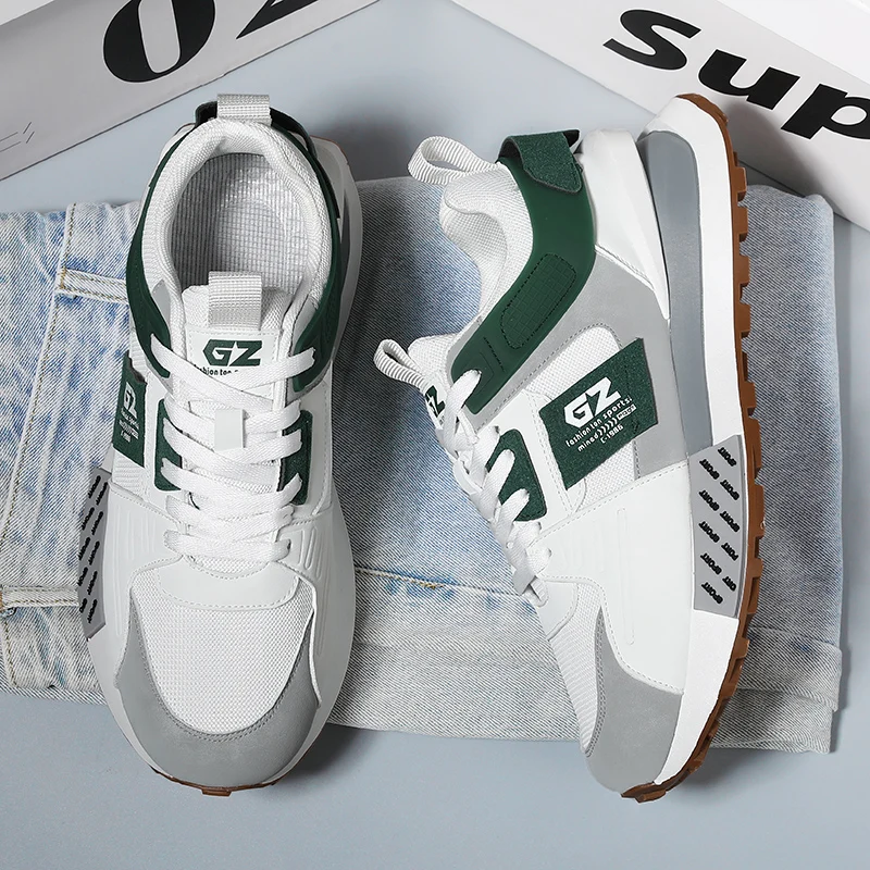 Herren-Freizeitschuhe, modische Sportschuhe, klassische und stilvolle Sneaker mit Schnürung, leicht, bequem und atmungsaktiv. – Detail 1
