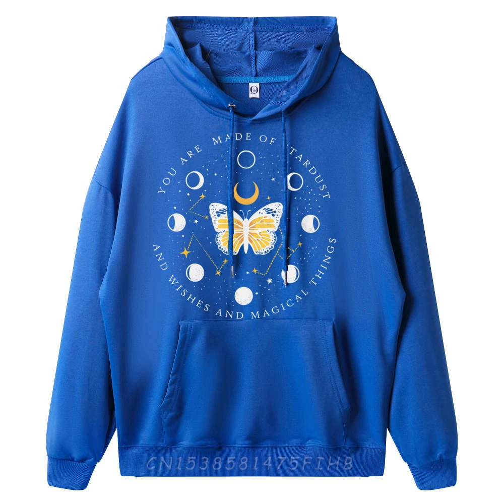 Funny Men Hoodies O Neck Long Sleeve Celestial Mystical Luna Butterfly Moon Hoodies Normal Hoodies